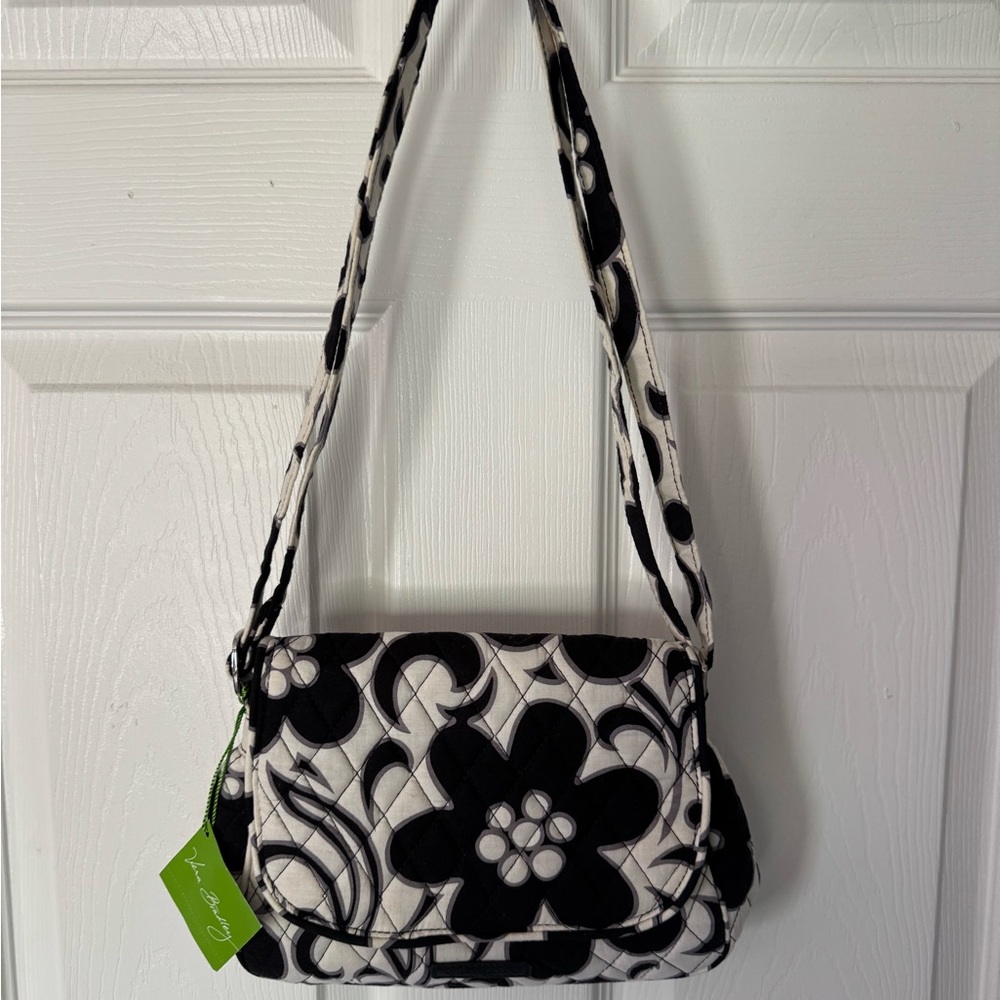 Vera Bradley Black and White Floral Shoulder Bag